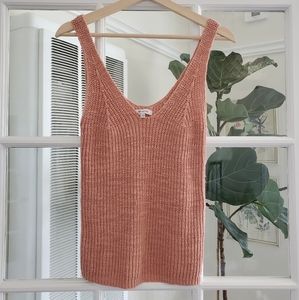 Madewell Pink Crochet Knit Top